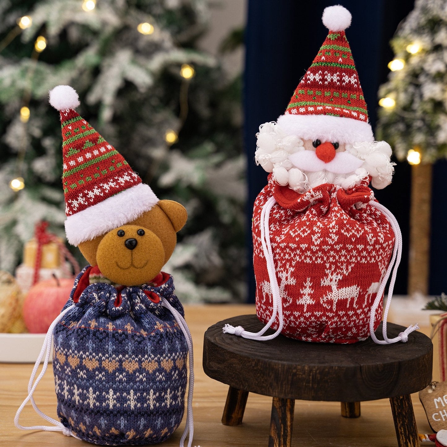 Knitted Dolls Christmas Bag — Sweet & Special Gift Idea