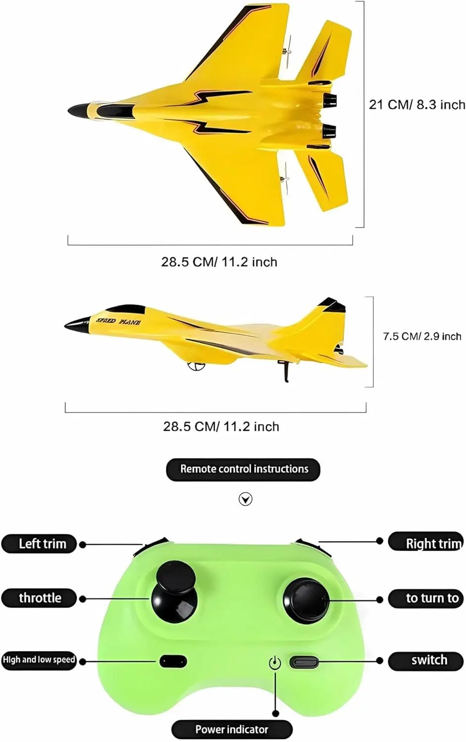 RC Plane with Gyroscope – Child-Friendly & Perfect for Outdoors