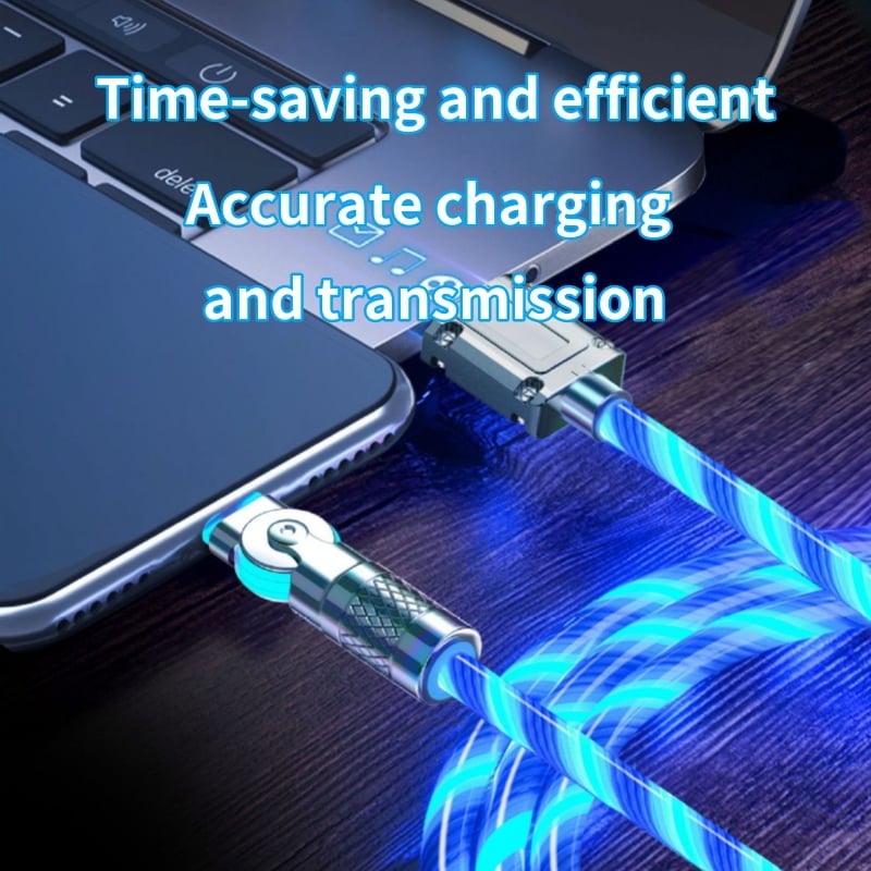 Rotatable Charging Cable — 540° Fast Charging with LED Light