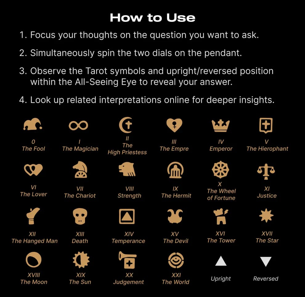 👁️🗨️Handmade Tarot Vision Pendant: Connect to Cosmic Wisdom Anytime(Cheat Sheet Included) Mivoza Deutschland