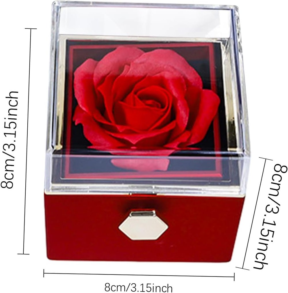 Rotating Rose Soap Jewelry Box — With Secret Compartment for Rings & Earrings