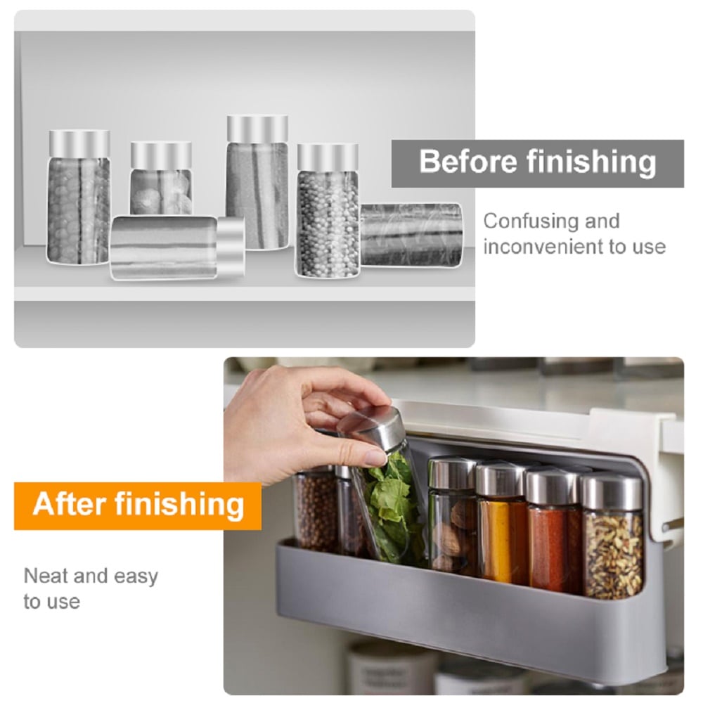 Kitchen Container Organizer – Hanging Spice Rack with Easy Installation