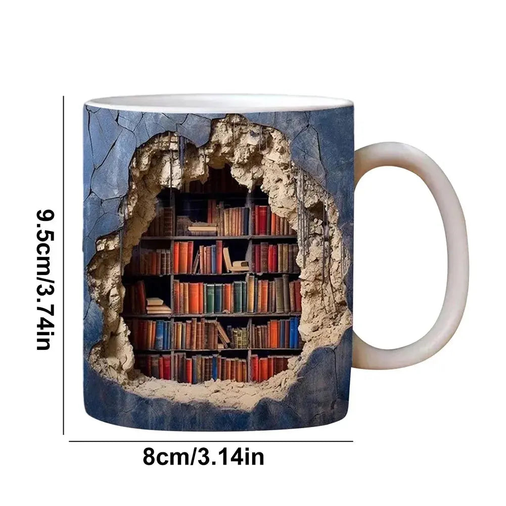 LitLibra™ — 3D Bookshelf Mug for Book Lovers