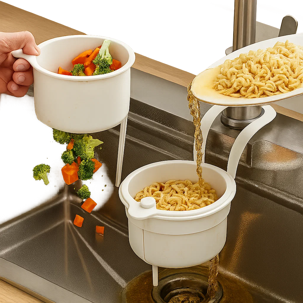 Sink Strainer Basket with Easy Drain & Dump