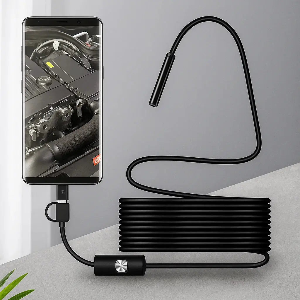 Waterproof Endoscope Camera — HD Inspection Camera with 5m Cable