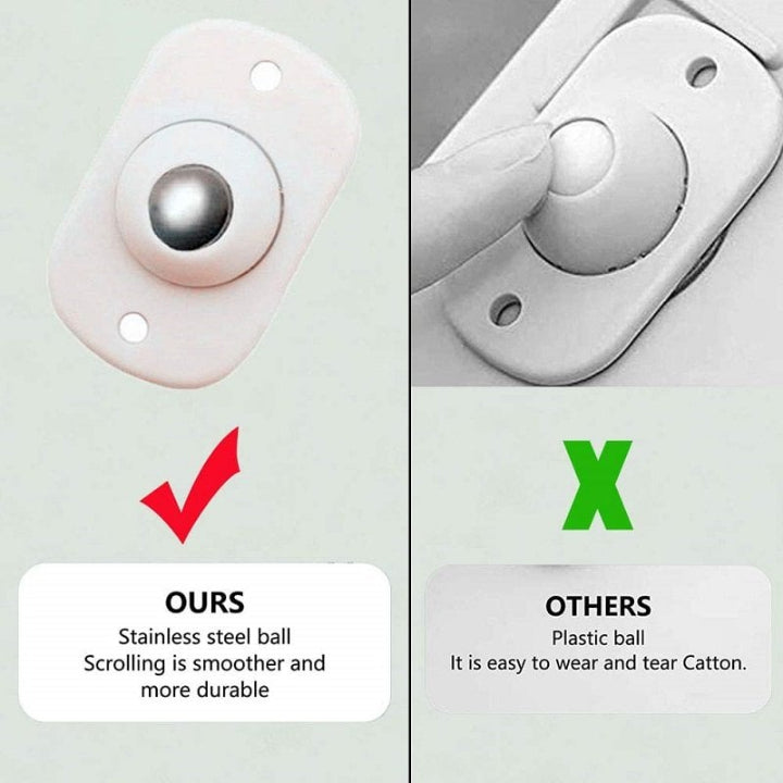 Universal Self-Adhesive 360° Swivel Wheels – Stainless Steel, Easy No-Tool Install for Furniture, Storage and More (8-Pieces)