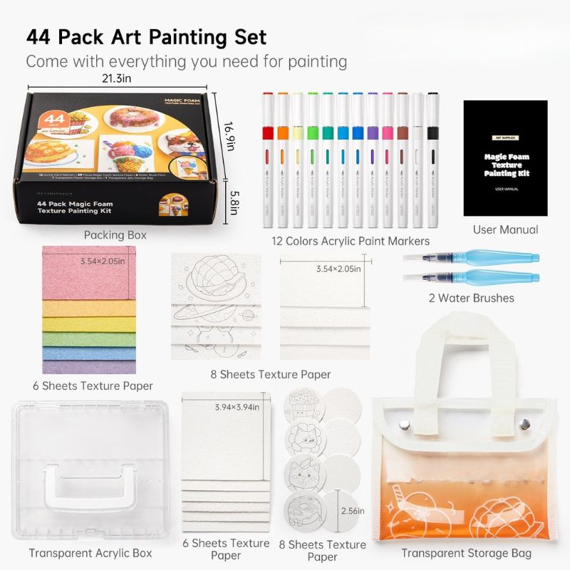 3D Foam Structure Art Set – Creative Craft Kit with Colored Pencils