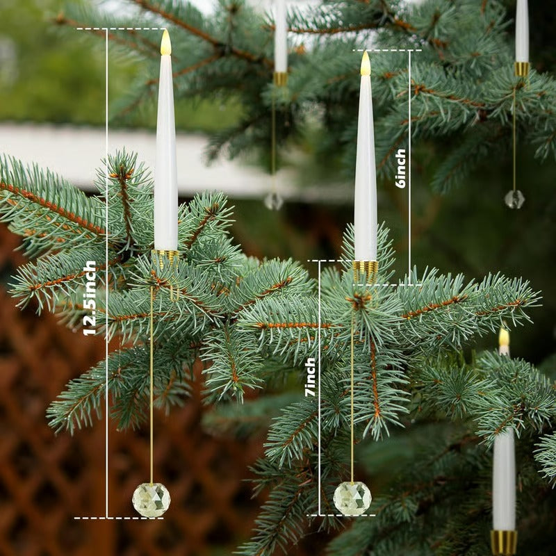 LED-Weihnachtsbaumkerzen mit Kristallkugelhaken – Flammenloser warmer Schein Mivoza Deutschland