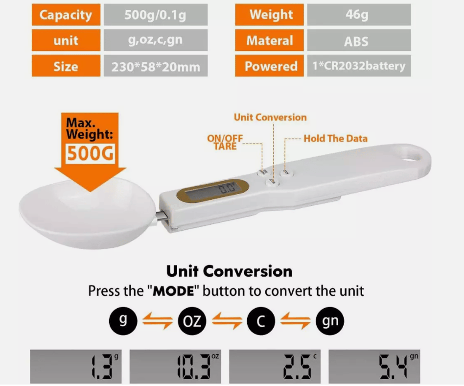 Digital Measuring Spoons — Precise Kitchen Scale for Accurate Cooking