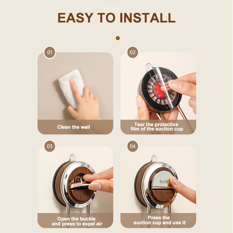 Drill-free Paper Towel Holder – Kitchen Organizer with Suction Cup and Spring Rod