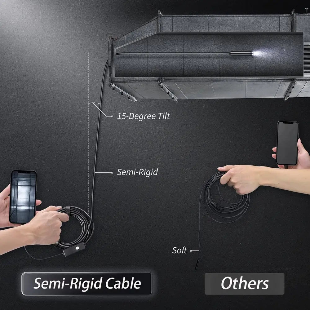 Waterproof Endoscope Camera — HD Inspection Camera with 5m Cable