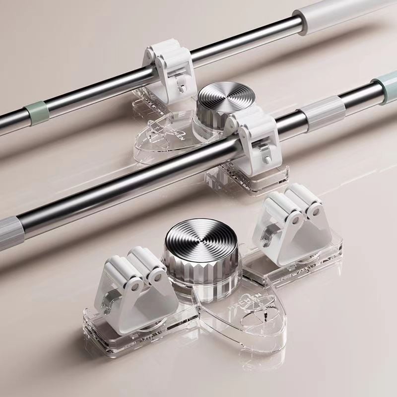 Broom clamp with suction cups - Space-saving wall bracket with adjustable hooks Mivoza Germany