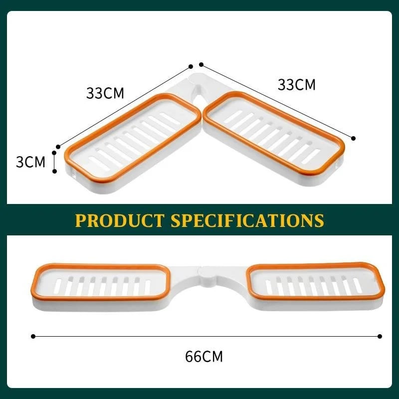 Rotatable Bathroom Corner Shelf — Drill-Free Storage Rack with Drainage Holes