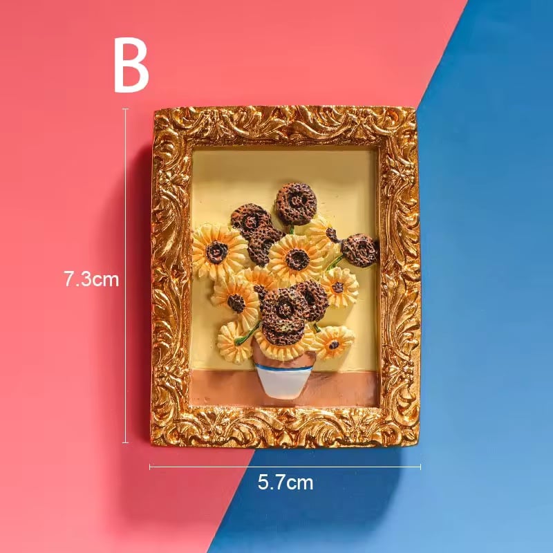 Van Gogh Refrigerator Magnets with 3D Art Details
