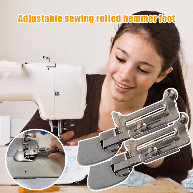 Adjustable Rolled Hem Foot for Precise Sewing Finishes
