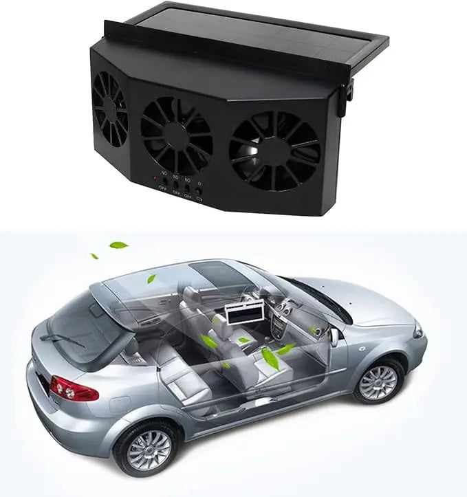 Solar-Powered Car Fan – Wireless & Compact