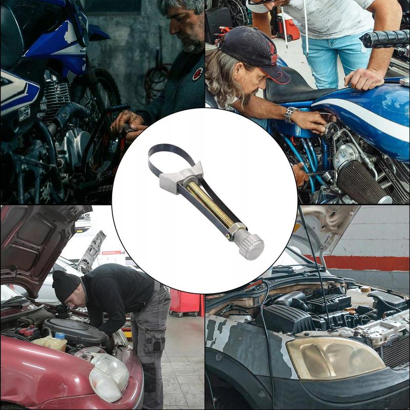 Adjustable Oil Filter Strap Wrench — Durable Tool for 2.4–4.7 inches Filters