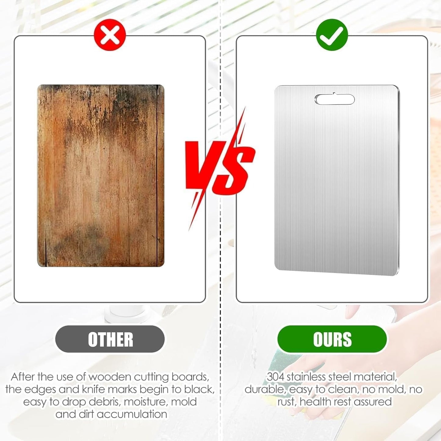 Reliable Stainless Steel Cutting Board — Healthy Cutting Without Microplastics