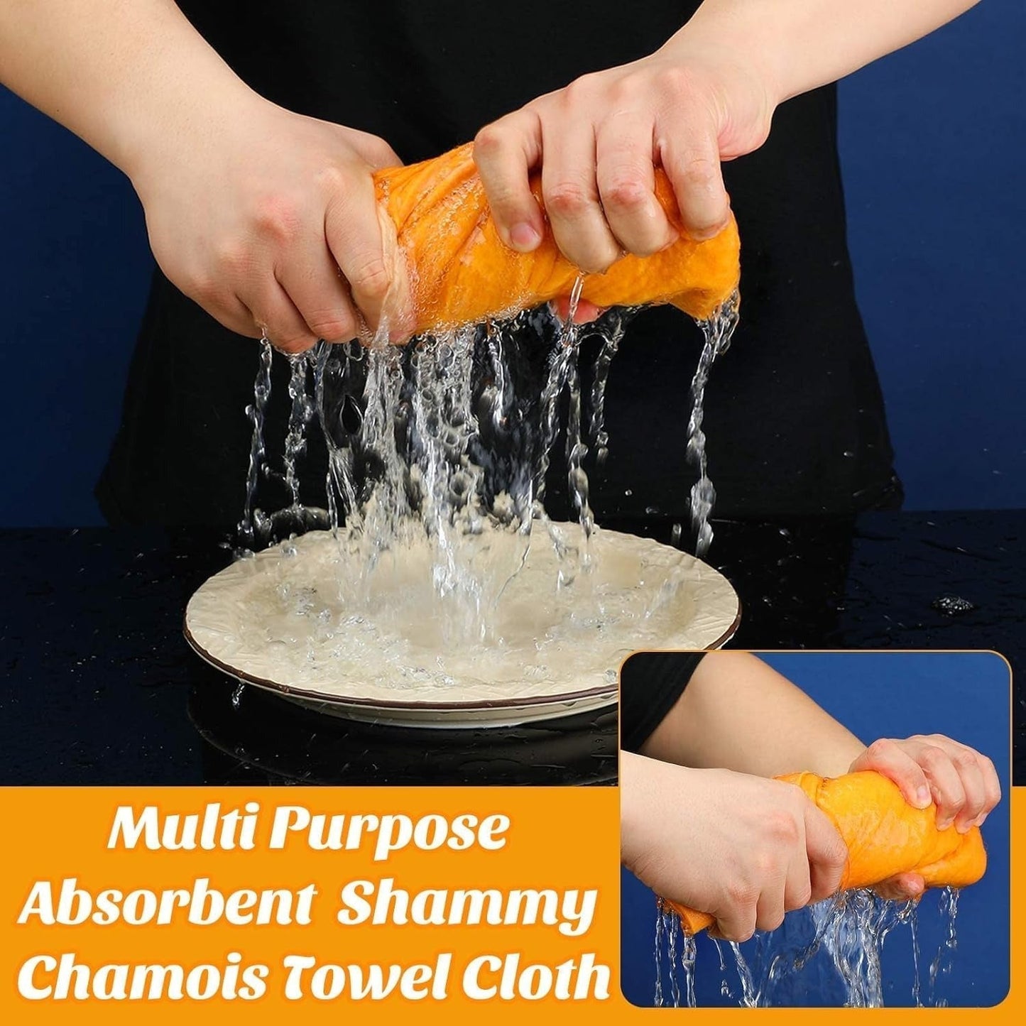 Reusable Cleaning Cloths,Absorbent Cloths,Multi-Purpose Cleaning Shammy (Chamois) Towel,Will Not Scratch,Machine Washable,4 Large&4 Small Mivoza Deutschland