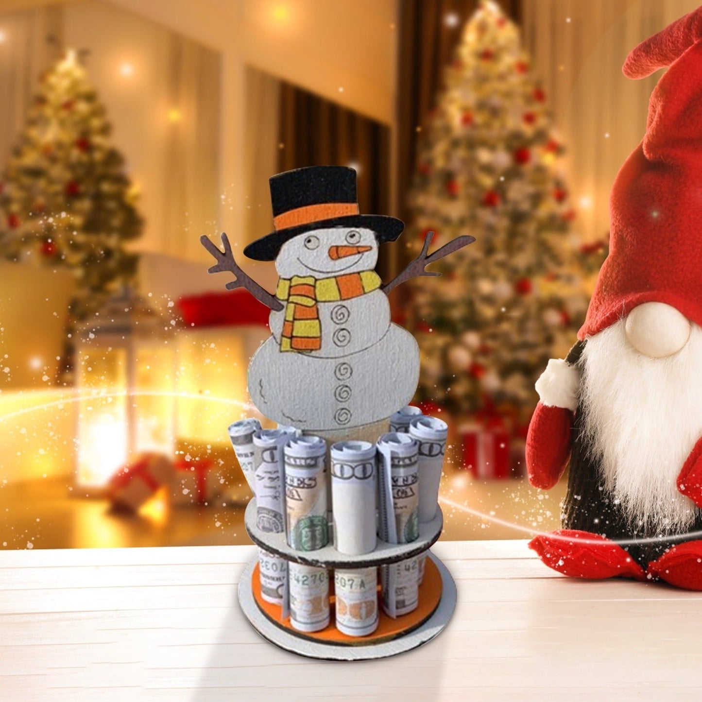 Schneemann Geldhalter Weihnachten — Geldscheine dekorativ am Baum aufhängen Mivoza Deutschland