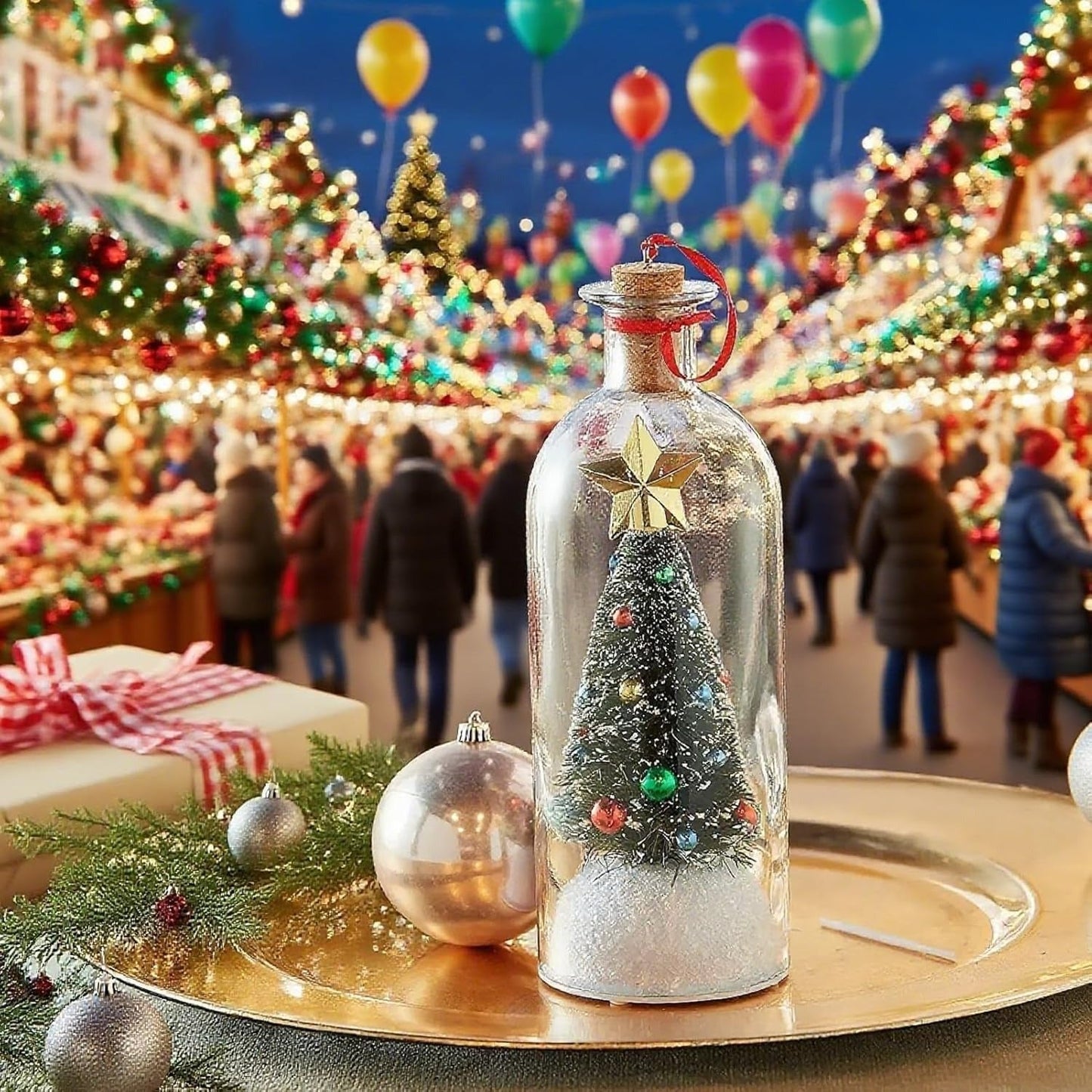 Christmas Tree with Message in a Bottle — Gift a Personal Message