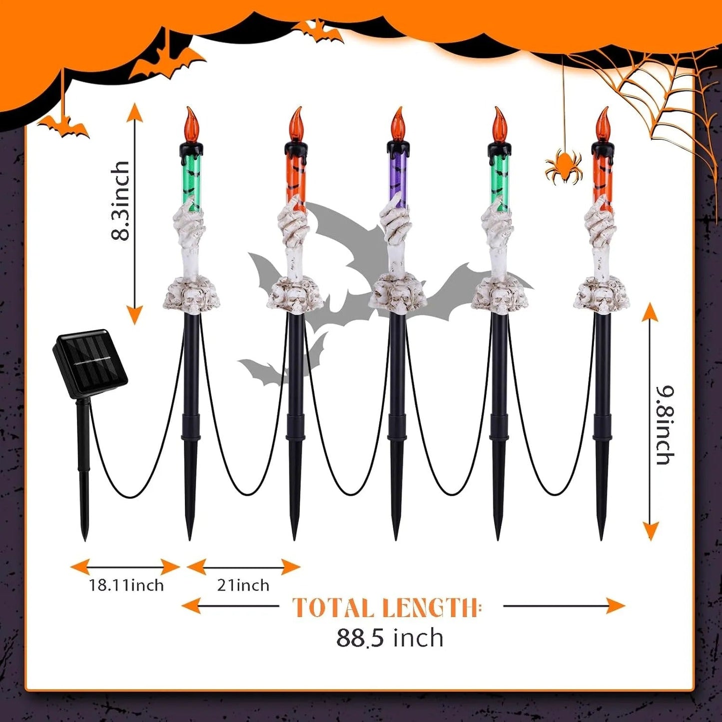 Solar-Schädel-Kerzenlicht – Solarbetriebene Outdoor-Halloween-Dekoration Mivoza Deutschland