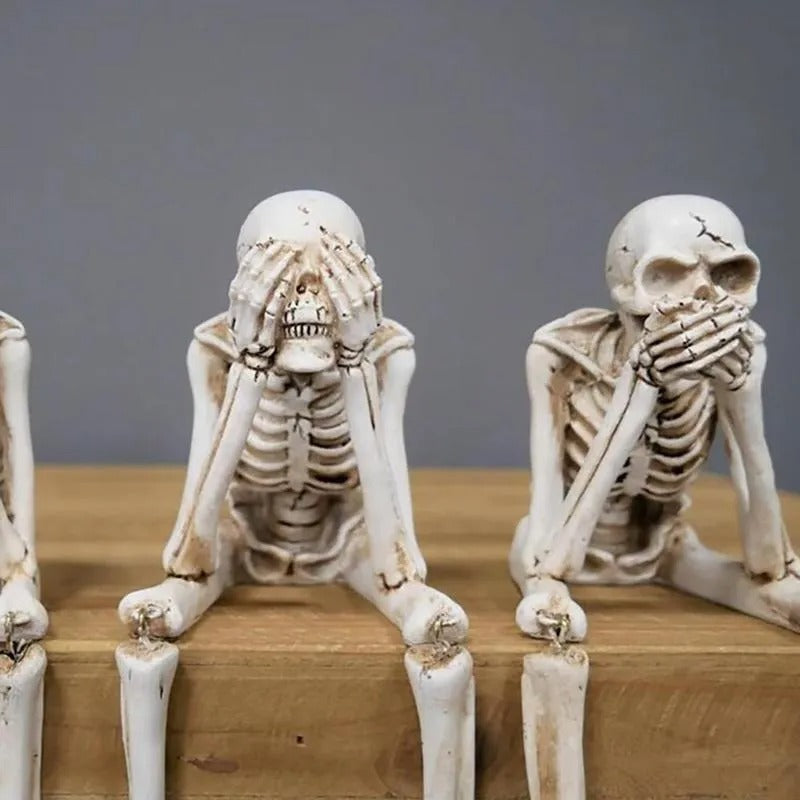Three Wise Skeletons — Fireplace Decoration for Halloween