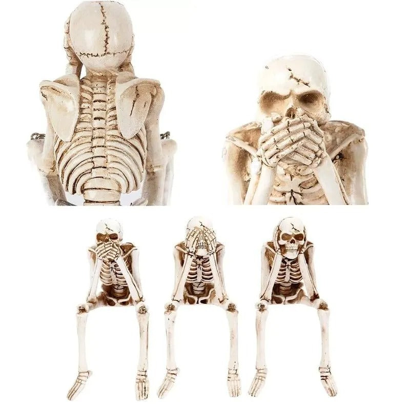 Three Wise Skeletons — Fireplace Decoration for Halloween
