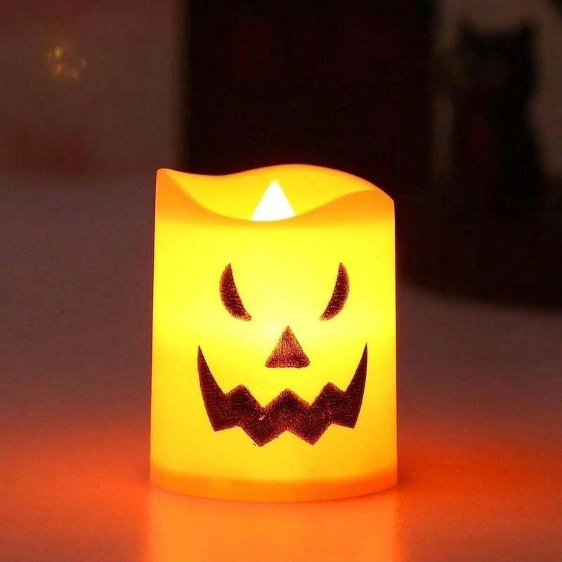 Spooky Face LED Candles — Candlelight Without Fire Hazard