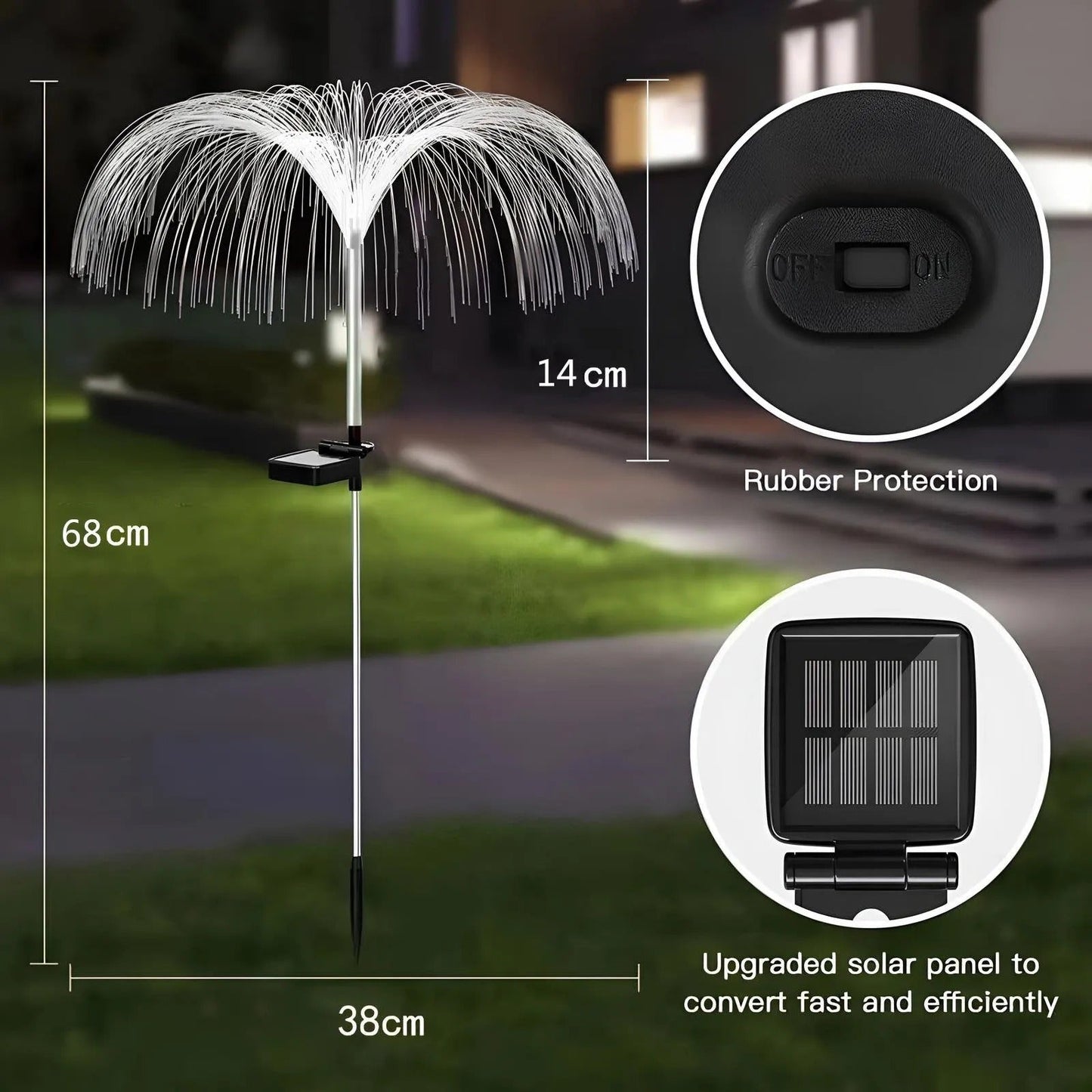 Solarbetriebene Garten-Qualle mit Farbwechsel – Solarbetriebene Deko-Leuchte Mivoza Deutschland