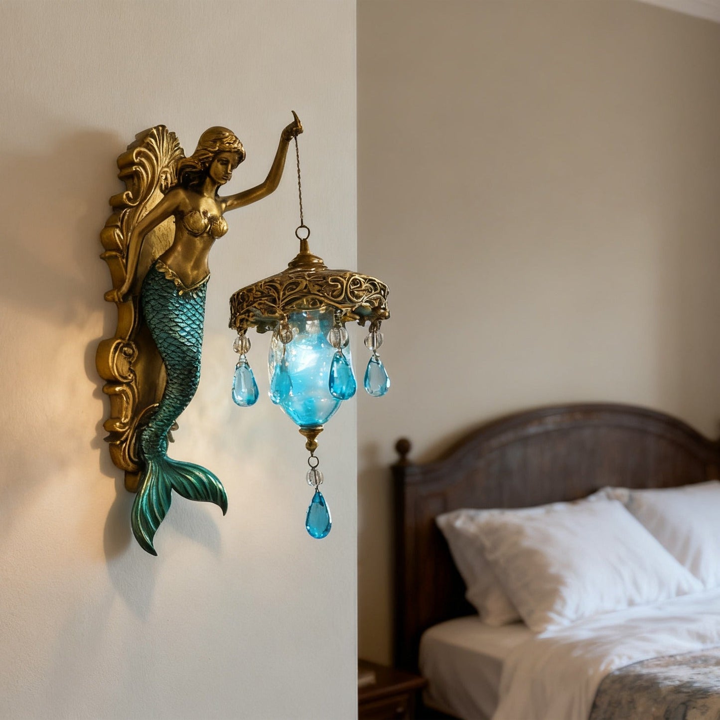 Elegant Baroque Design Mermaid Wall Light