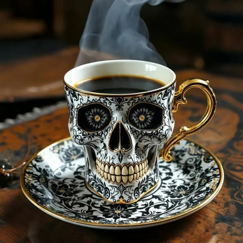Skull Design Coffee Mug — Mystical Eye-Catcher for Table & Display Cabinet