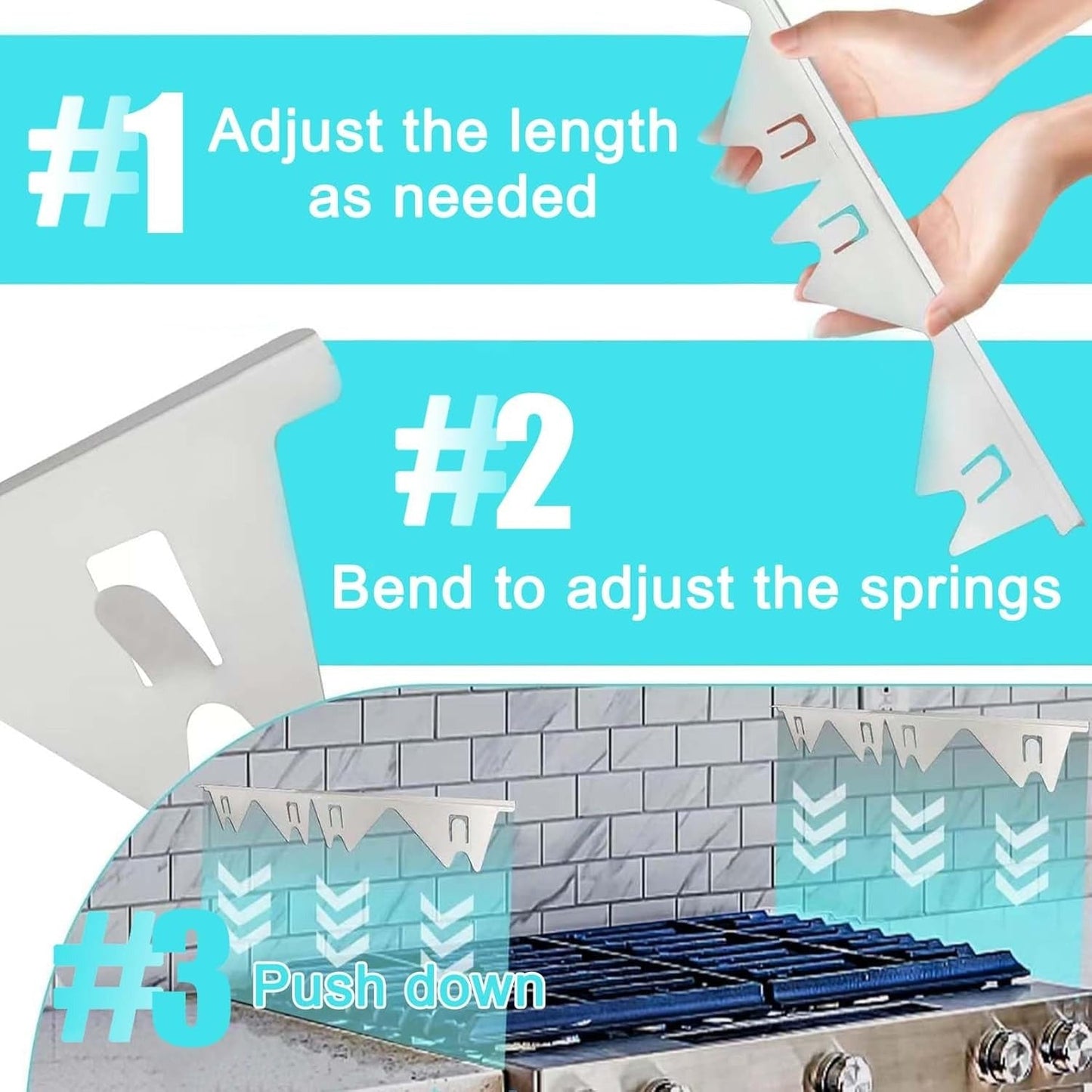 Edelstahl Herdspaltabdeckung — Kein Schmutz mehr zwischen Herd & Arbeitsplatte 2er Set Mivoza Deutschland