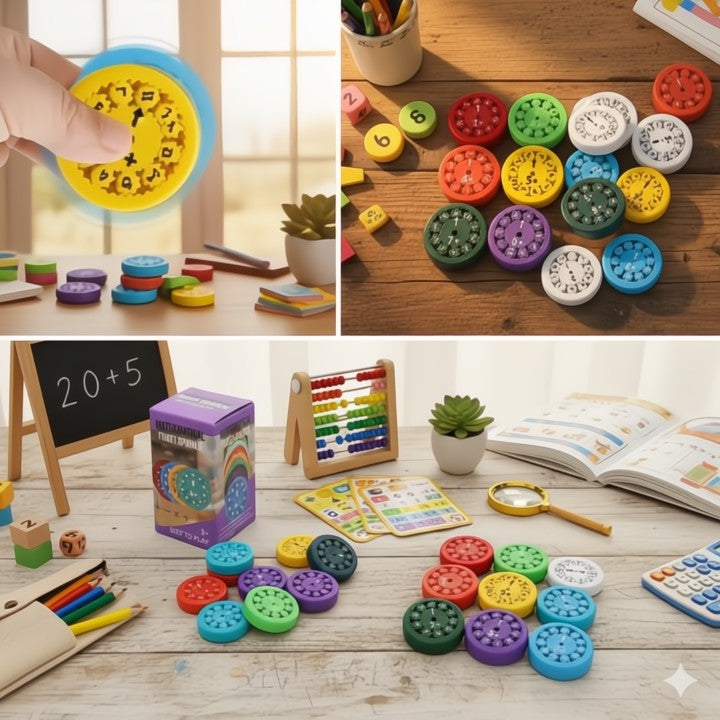 Quiet Math Practice for Kids: 9-Piece Fidget Spinner Set Solves Homework Battles