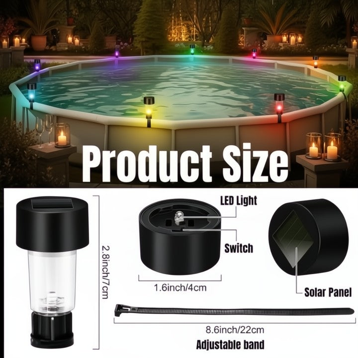 Solar Pool Lights for a Relaxing and Colorful Evening Glow