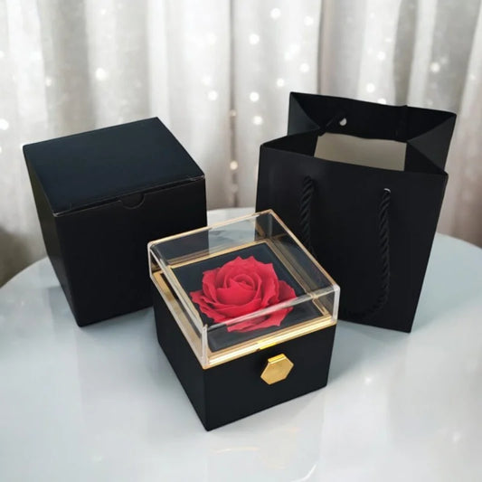 Rotating Rose Soap Jewelry Box — With Secret Compartment for Rings & Earrings