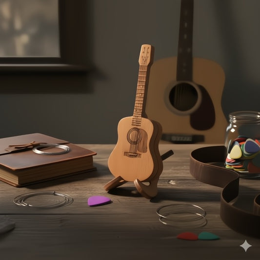 Handcrafted Wooden Guitar Pick Box & Display Stand