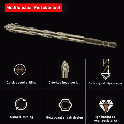 Serrated Drill Bit Set — Titanium Coated & Heat Resistant with 4-Flute Design, 6-Piece Set