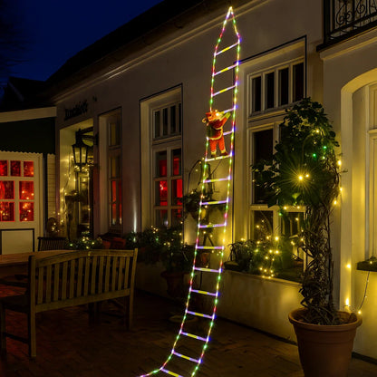 Climbing Santa with LED Ladder – Festive Holiday Decoration for Your Home