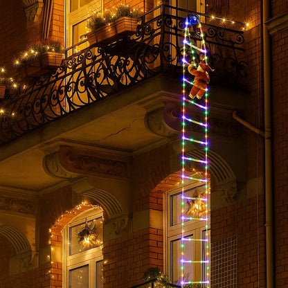 Climbing Santa with LED Ladder – Festive Holiday Decoration for Your Home