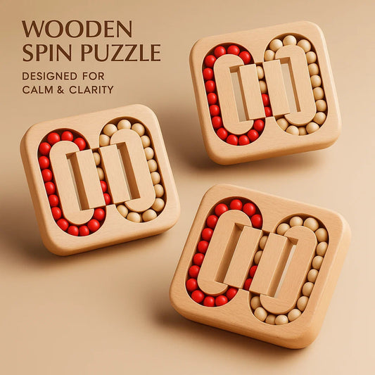 Wooden Spin Puzzle – Stress Relief & Focus Booster