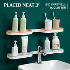Rotatable Bathroom Corner Shelf — Drill-Free Storage Rack with Drainage Holes