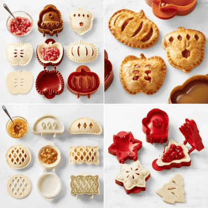 Set of Seasonal Hand Pie Molds – Foldable Plastic Molds for Easy Baking