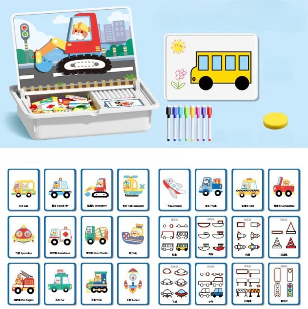 Magnetic Puzzles Face Dress Up Travel Game Double Side Preschool Educational Learning Toy for Kids Mivoza Deutschland