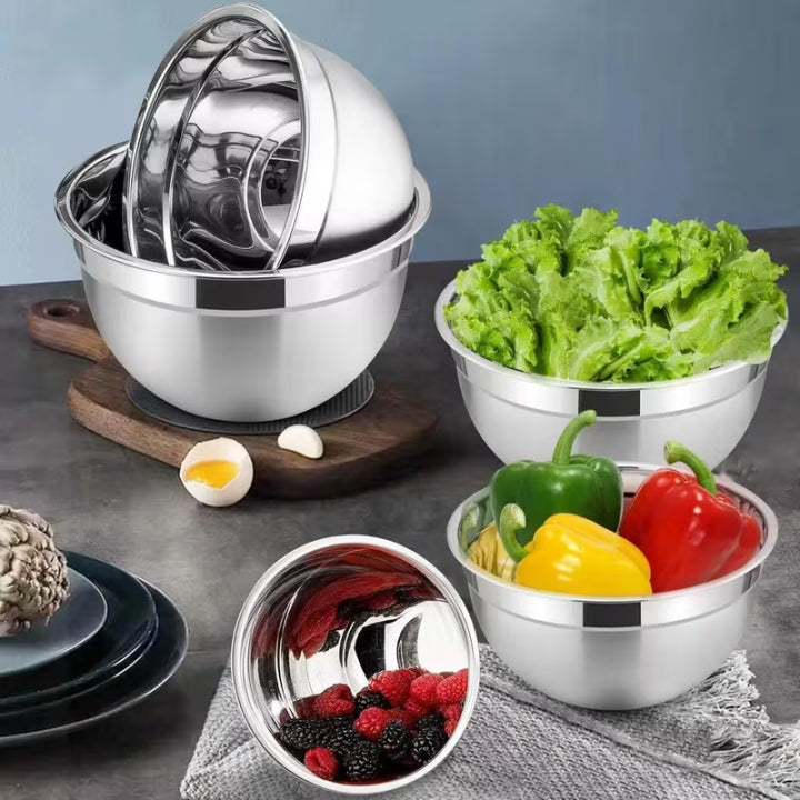 5-Piece Stainless Steel Mixing Bowls with Lids