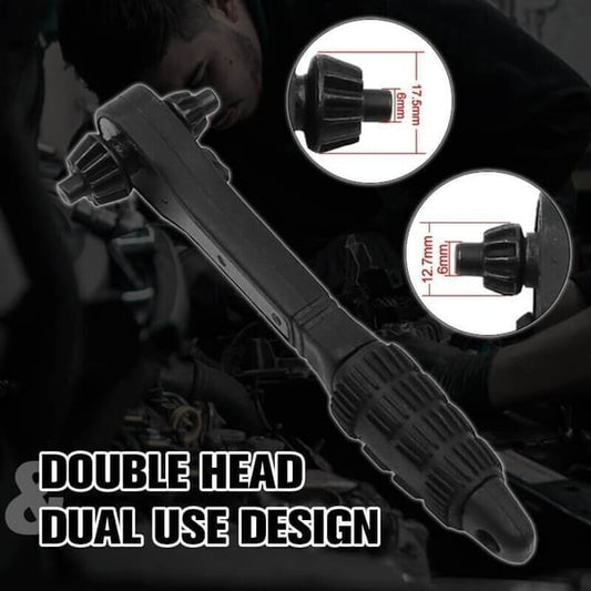 2-in-1 Drill Chuck Ratchet – Ratchet Wrench Made of Steel with Non-Slip Grip