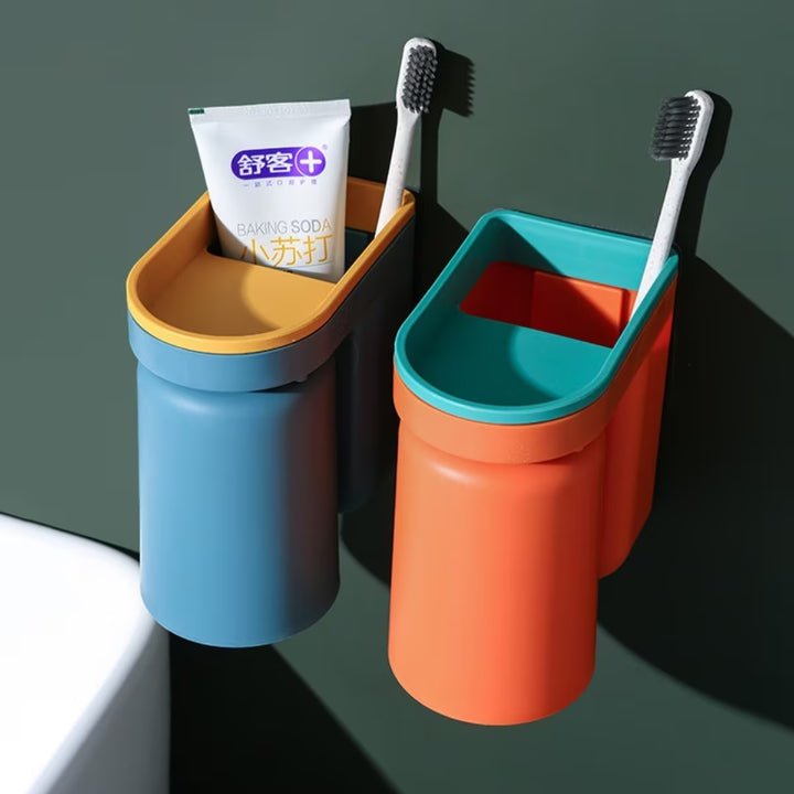 Wall-Mount Toothbrush & Toothpaste Holder