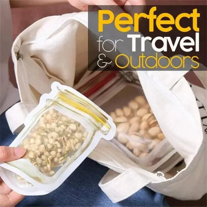 Ziplock Bags in Mason Jar Style – Reusable & Leak-Proof