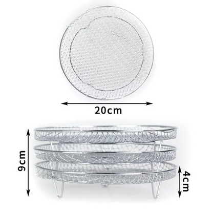 Multi-layer baskets for hot air fryers with 2 free heat-resistant tongs