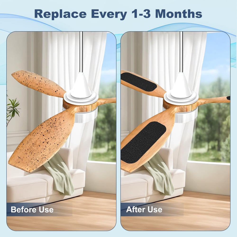 Carbon Ceiling Fan Filters — Against Dust, Pollen & Pet Hair 5-Pack